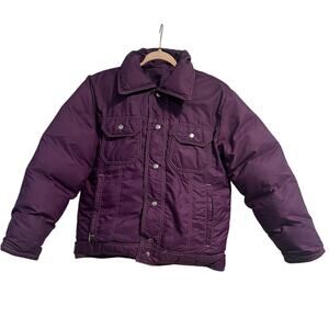 1970s Down Fill Country USA Dark Purple Plum Puffer Jacket - Size M